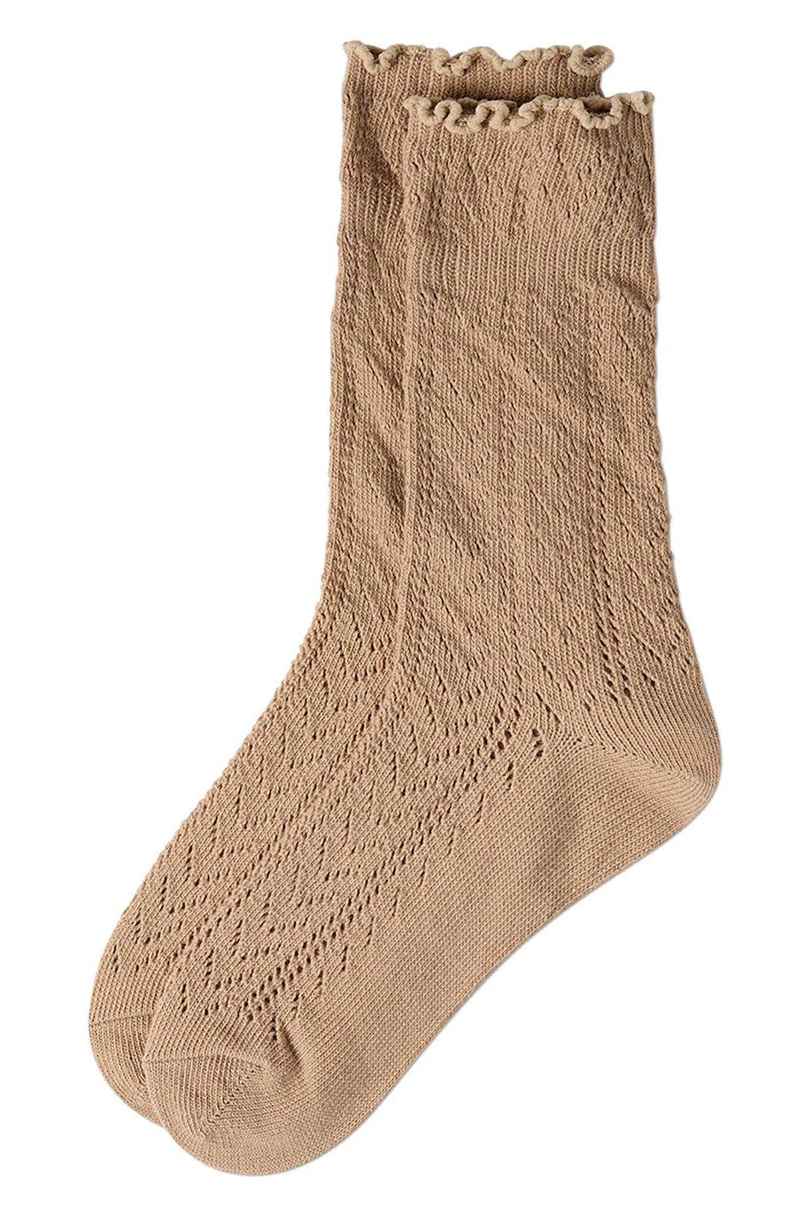 Ruffle Pointelle Crew Socks