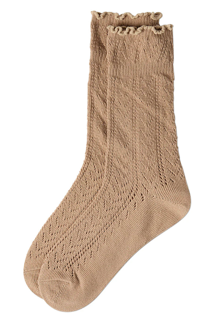 Ruffle Pointelle Crew Socks