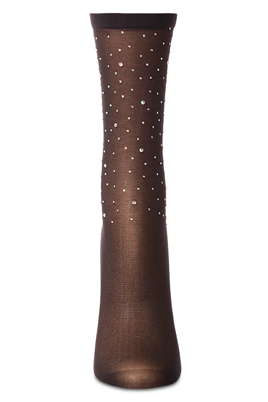 Rhinestone Studded Sheer Crew Sock