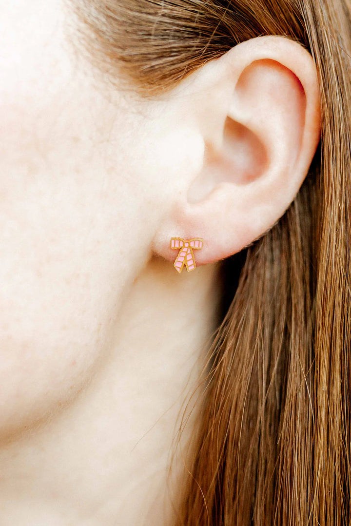 Pink Bow Screwbacks