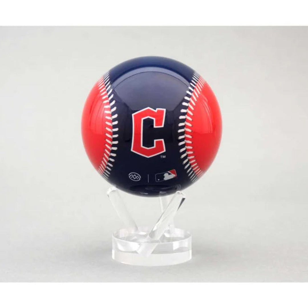 MLB Guardians Mova Globe  on clear pedestal with neutral background