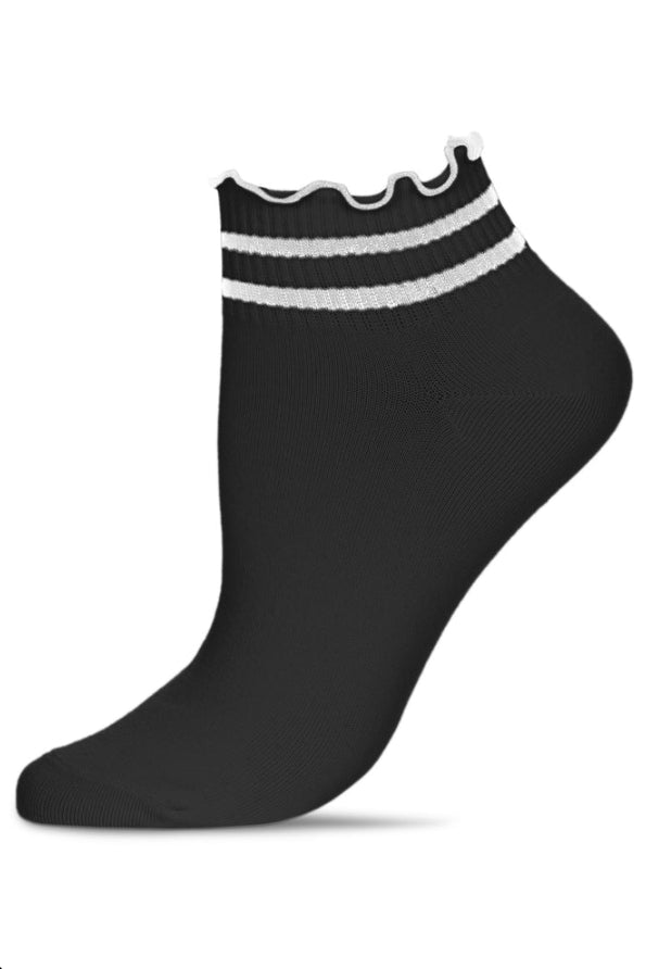 Ruffle Striped Shortie Socks