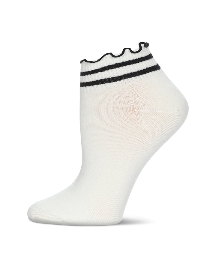 Ruffle Striped Shortie Socks