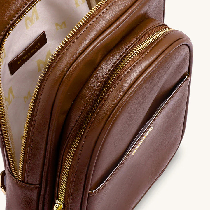Mira & Moss Hayley Shiny Chocolate Brown Fanny Bag