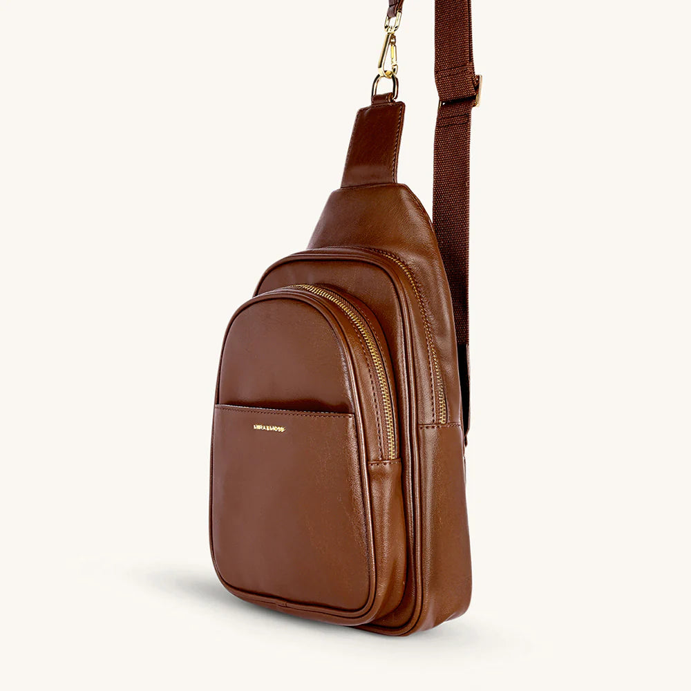 Mira & Moss Hayley Shiny Chocolate Brown Fanny Bag