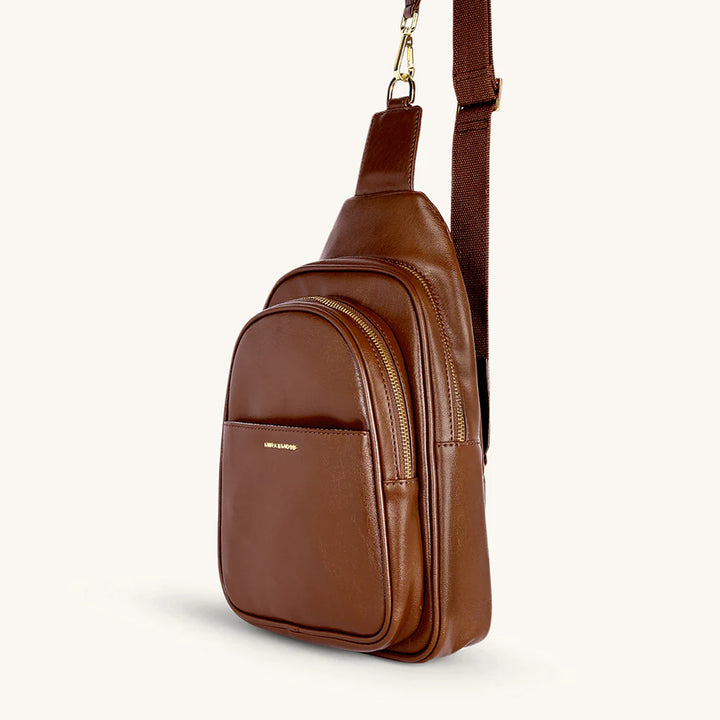 Mira & Moss Hayley Shiny Chocolate Brown Fanny Bag