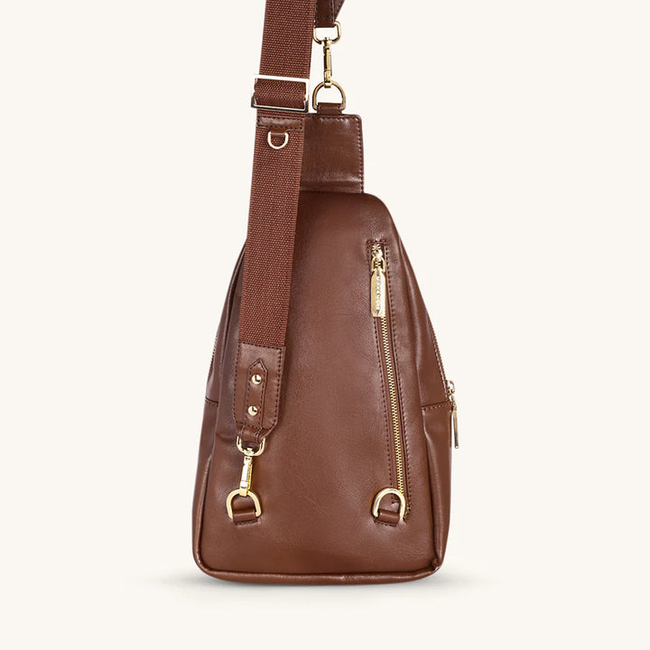 Mira & Moss Hayley Shiny Chocolate Brown Fanny Bag