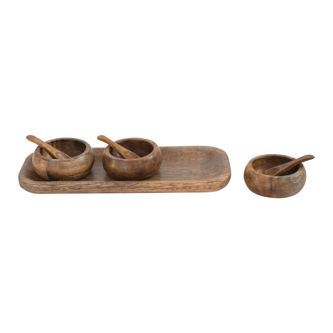 Mango Wood Condiment Serving Set