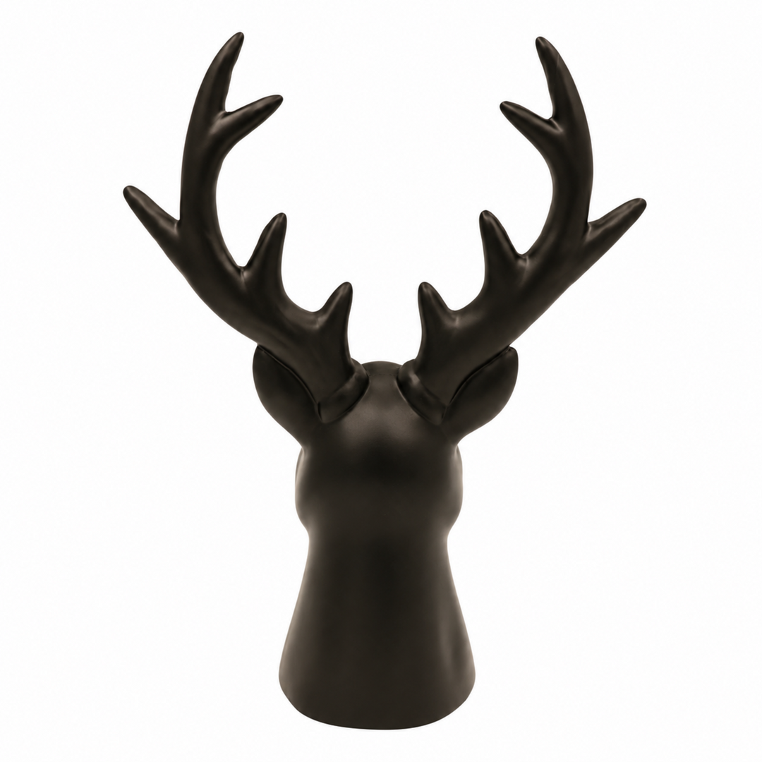 Matte Black Reindeer Bust