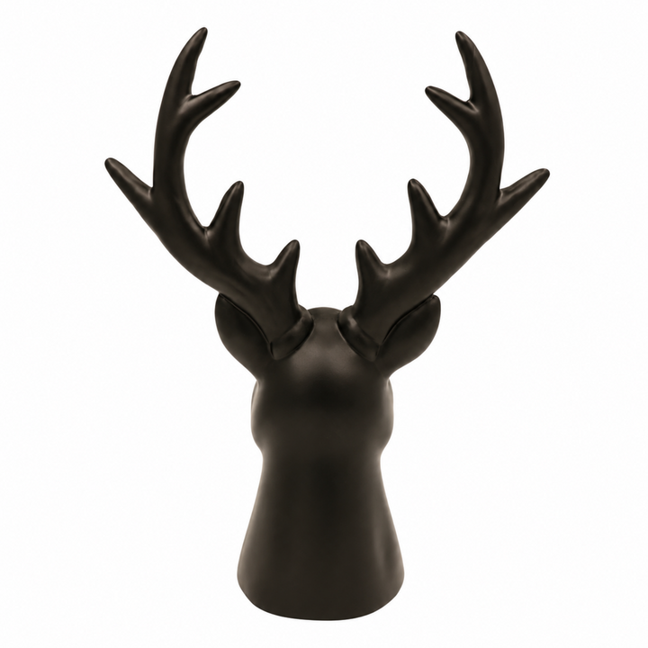 Matte Black Reindeer Bust
