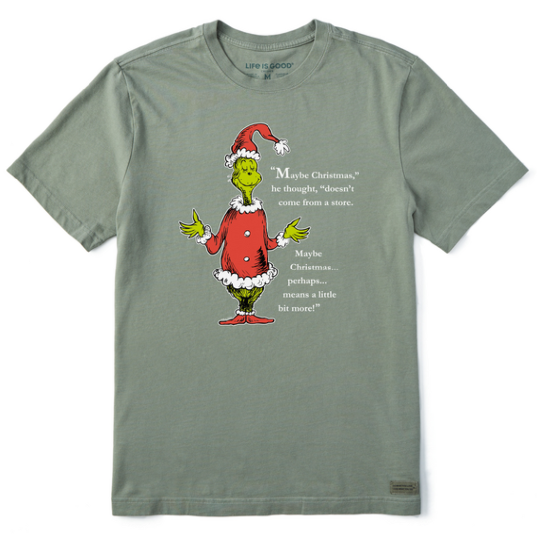 Men's Life Is Good Grinch Meaning Of Christmas Crusher Tee