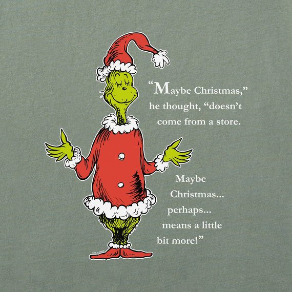Men's Life Is Good Grinch Meaning Of Christmas Crusher Tee