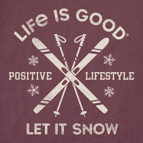 Men's Life Is Good Let It Snow Ski Crusher Tee