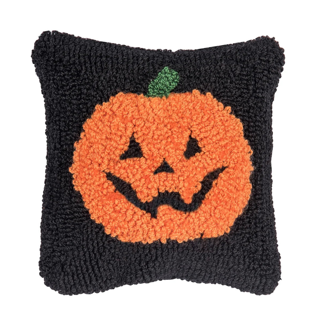 Mini Jack O Lantern Hooked Pillow