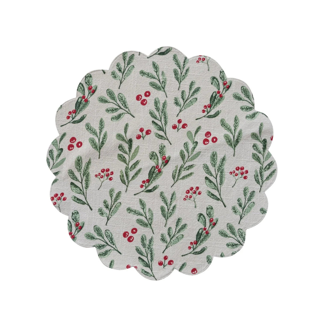 Mistletoe Scalloped Placemat