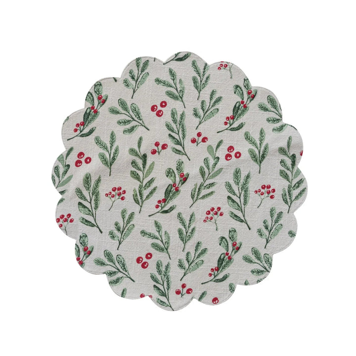 Mistletoe Scalloped Placemat