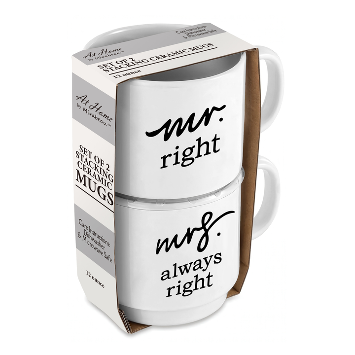 Mr. & Mrs. Right Stacking Mug Set
