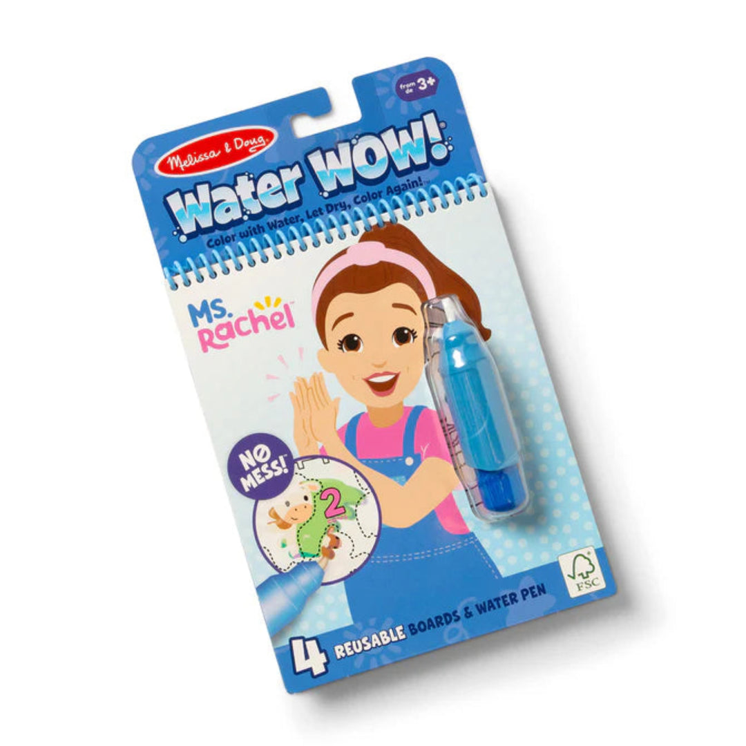 Melissa & Doug Water Wow! educational toy packaging with a water pen and reusable boards on a white background.