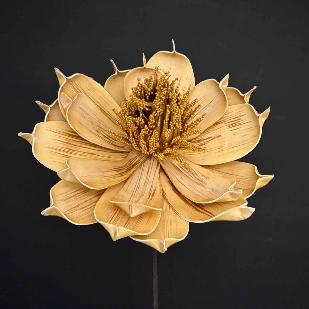 Gold flower on a black background
