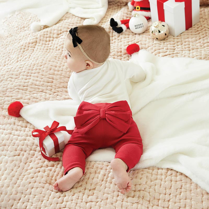 Red Bow Baby Leggings