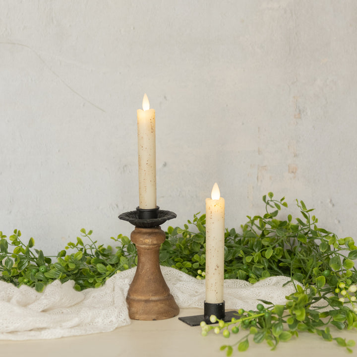 Speckled Moving Flame Taper Candle Set