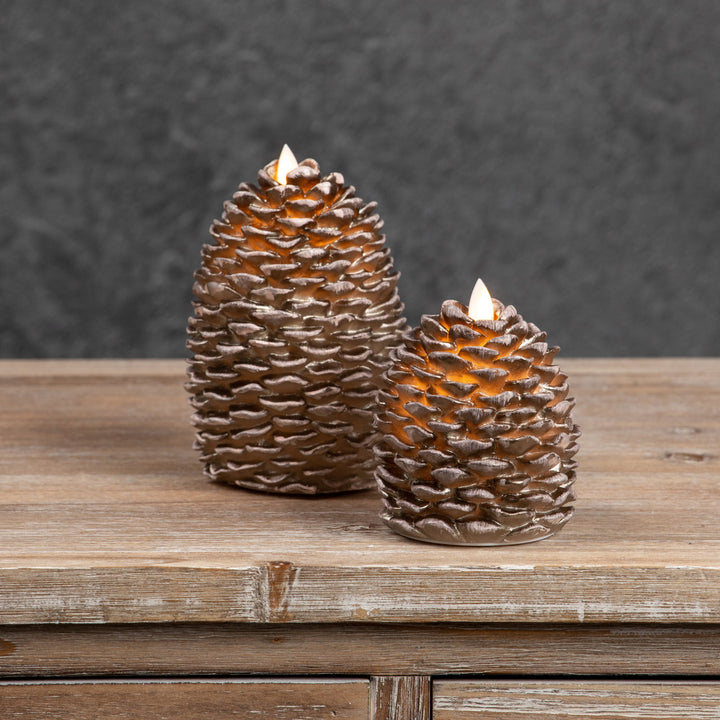 Natural Look Flame Pinecone Candle