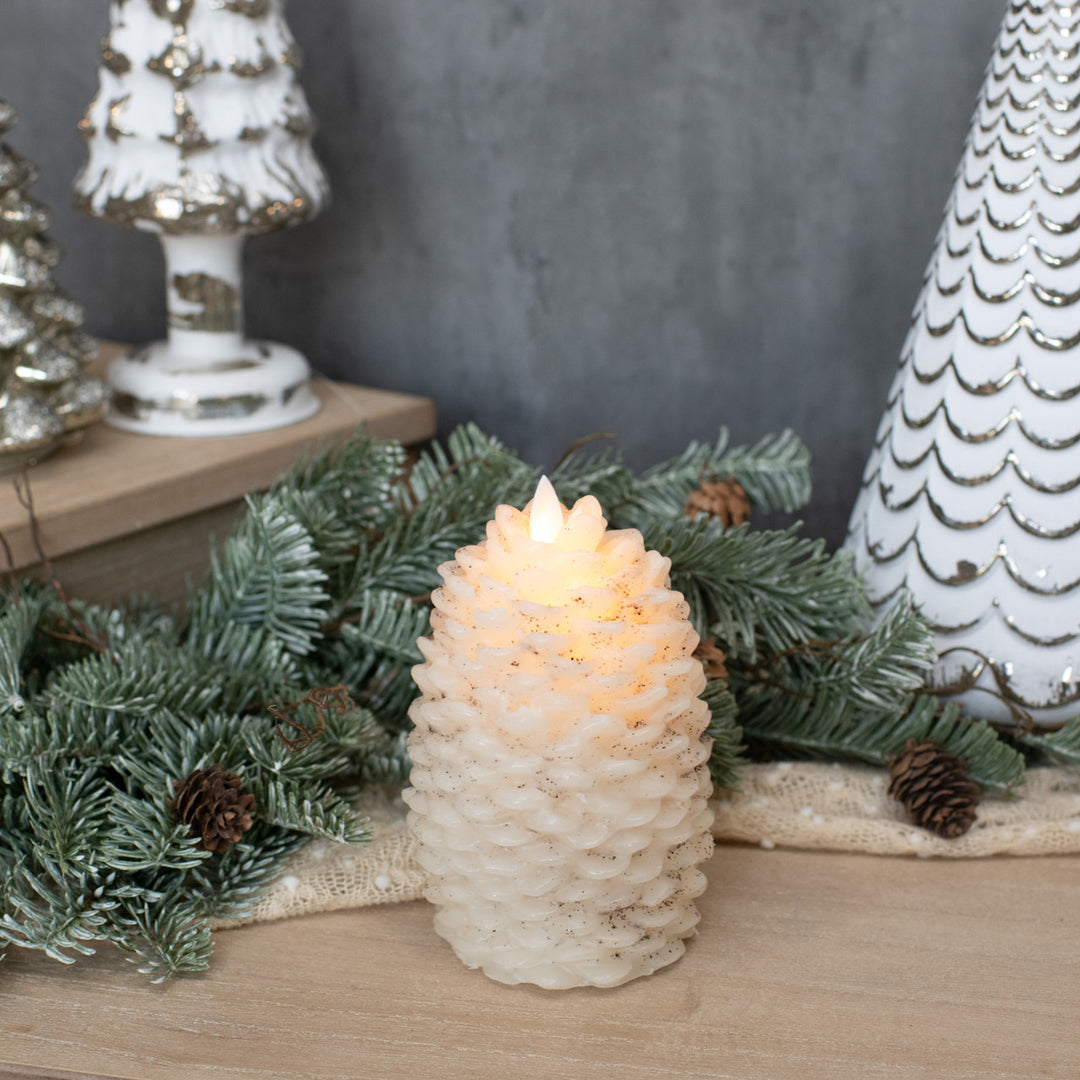 Natural Look Flame Pinecone Candle