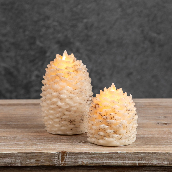 Natural Look Flame Pinecone Candle