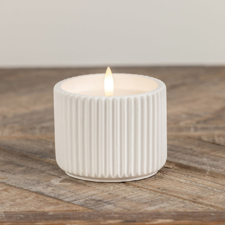 Soft Ribbed Battery Candle