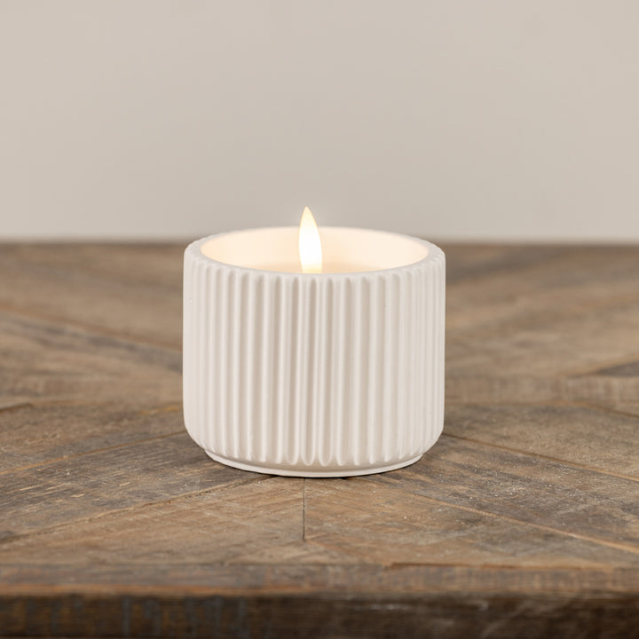Soft Ribbed Battery Candle