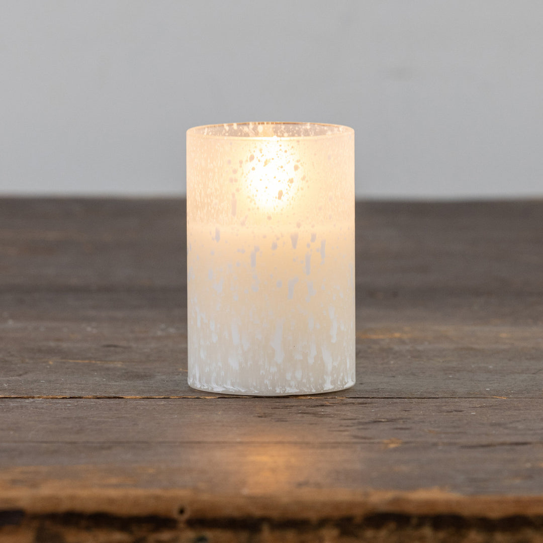 Snowy Glass Flame Candle