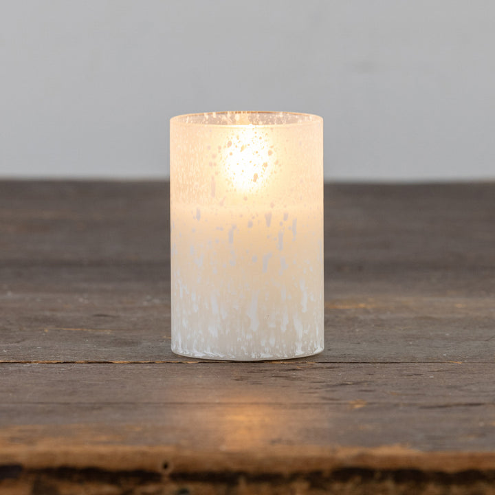 Snowy Glass Flame Candle