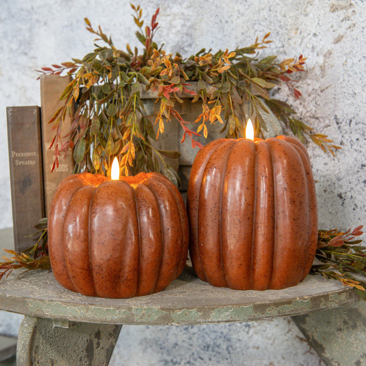 Bronze 3D Flame Pumpkin Candle