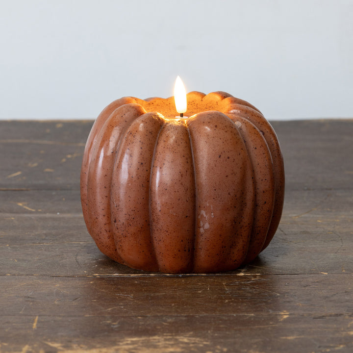Bronze 3D Flame Pumpkin Candle