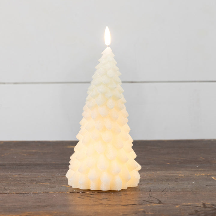 Cream Shimmering Fir Tree Candle