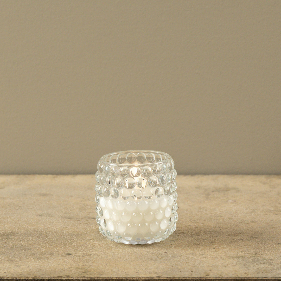 Hobnail Glass Flame Candle