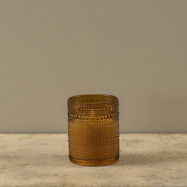 Amber Dotted Glass Flame Candle