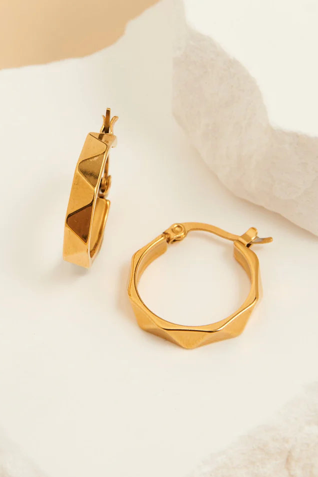 Narelle Waterproof Abstract Hoop Earrings