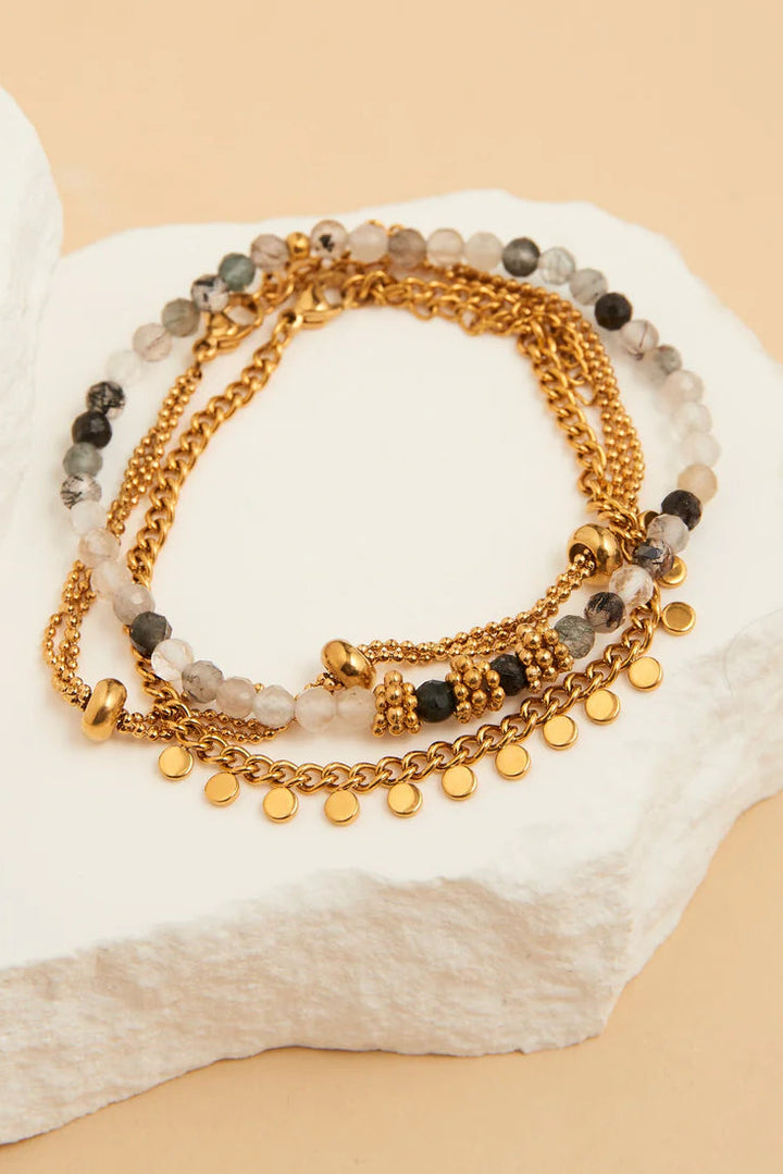 Narelle Waterproof Beaded Chain Bracelet Set