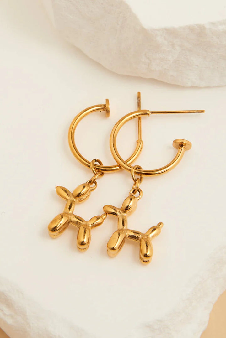 Narelle Waterproof Dog Charm Hoop Earrings