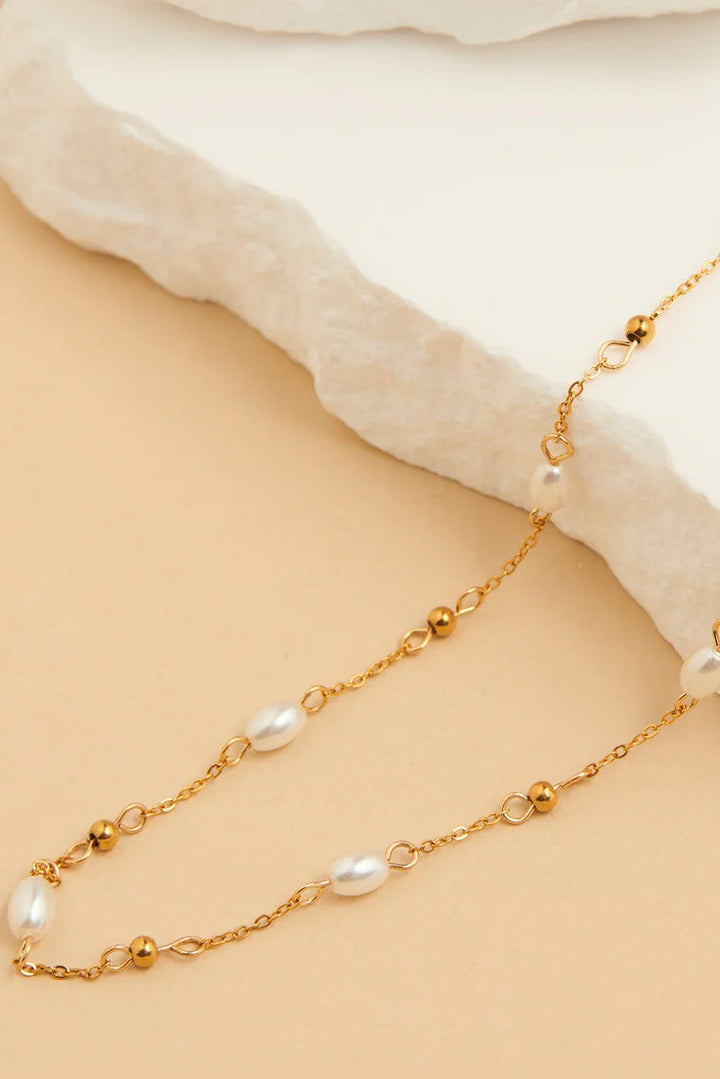 Narelle Waterproof Pearl and Bead Station Necklace
