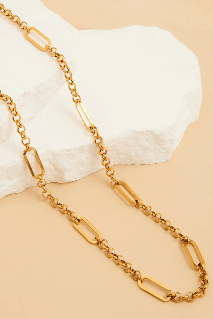 Narelle Waterproof Rolo Link Bar Station Necklace