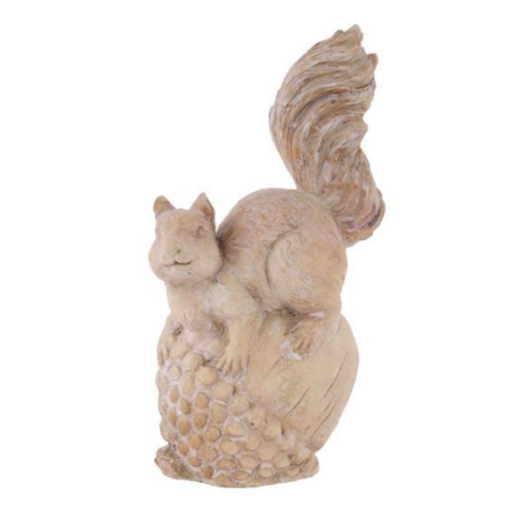 Natural Squirrel & Acorn Figurine