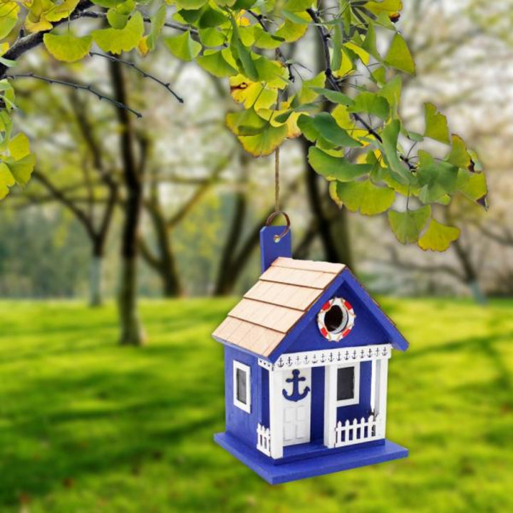 Navy Coastal Cabana Birdhouse