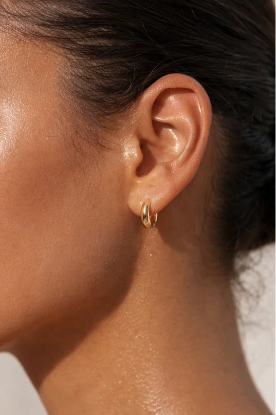 Ellie Vail Corinne Elongated Dome Huggie Hoop Earring