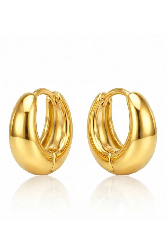 Ellie Vail Corinne Elongated Dome Huggie Hoop Earring