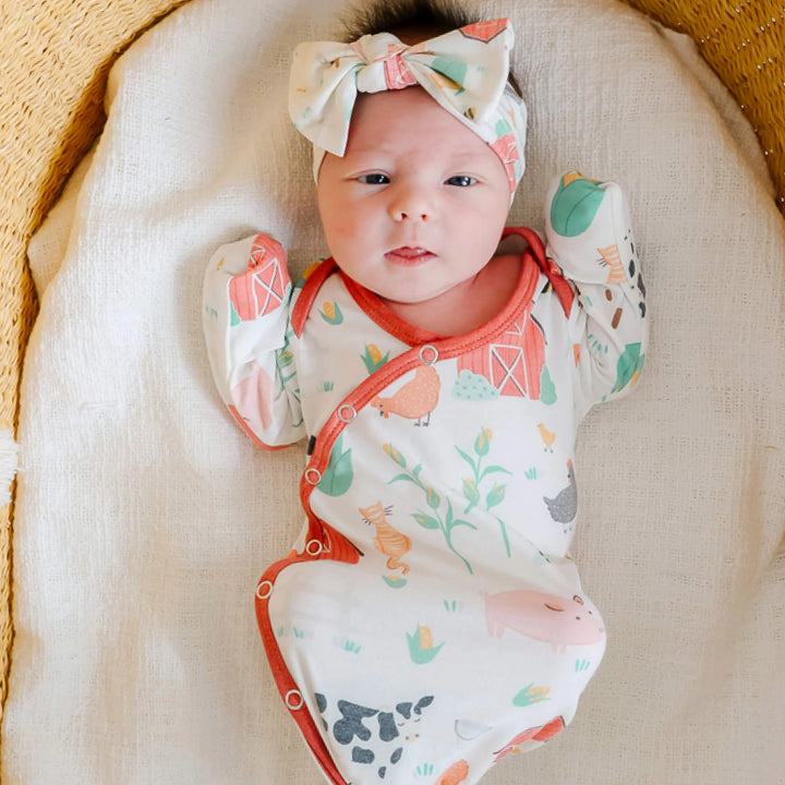 Farmstead Newborn Knotted Gown