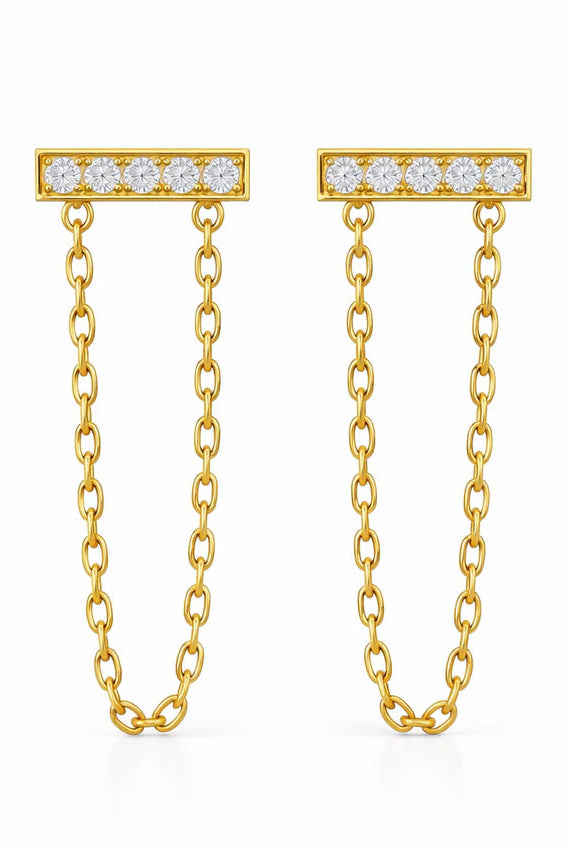 Ellie Vail Nina Bar Chain Stud Earring