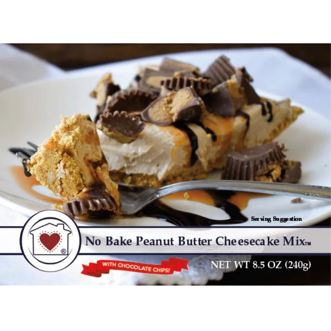 No Bake Peanut Butter Cheesecake Mix package label