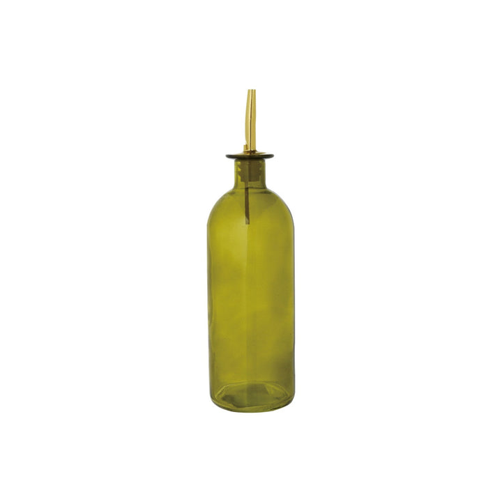 Olive Glass Oil Cruet